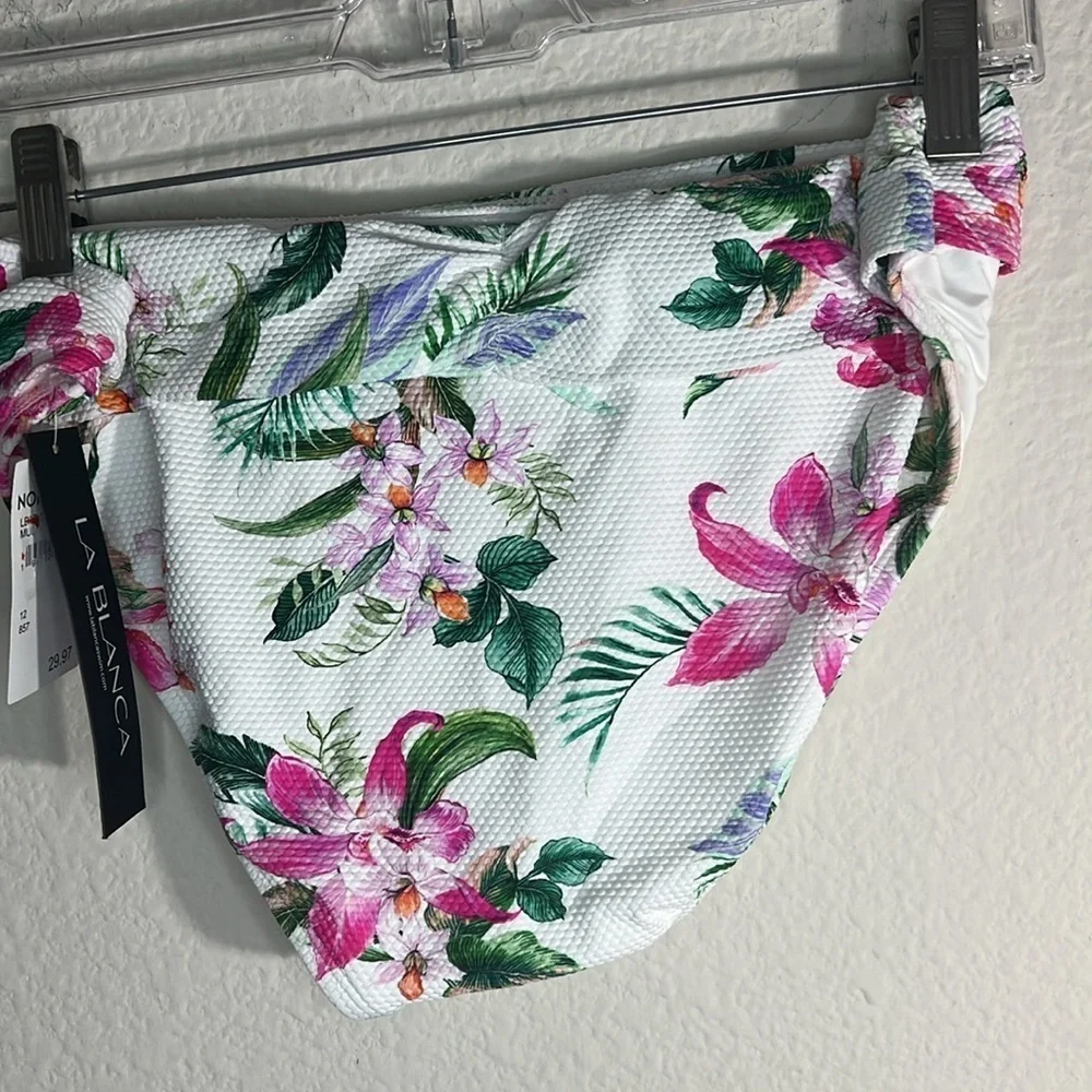 La Blanca women’s Mystic Shirred Hipster Bikini swim Bottoms NWT - Picture 4 of 5